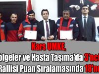 Kars UMKE, Bölgeler ve Hasta Taşıma'da 3'ncü, UMKE Rallisi Puan Sıralamasında 18'nci Oldu