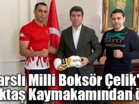 Karslı Milli Boksör Çelik'e Beşiktaş Kaymakamından ödül!