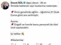 Gaziantep’te okullar 1 gün tatil edildi