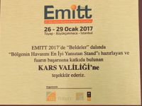 EMITT Fuarında Kars Valiliğine "Bölgenin Havasını En İyi Yansıtan Stand" Plaketi