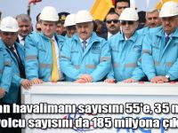 '25 olan havalimanı sayısını 55'e, 35 milyon olan yolcu sayısını da 185 milyona çıkardık'