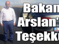 Başkan Altun’dan Bakan Arslan’a Teşekkür