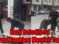 Kars Belediyesi Oturma Bankları Montajı Yapıyor