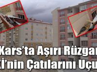 Kars’ta Aşırı Rüzgar TOKİ’nin Çatılarını Uçurdu