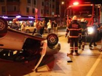 Edirne’de kontrolden çıkan otomobil takla attı: 2 yaralı