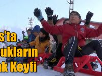 Kars’ta Çocukların Kızak Keyfi