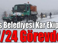 Kars Belediyesi Kar Ekipleri 7/24 Görevde