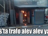 Kars'ta trafo alev alev yandı