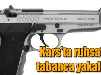 Kars'ta yolcu otobüsünde ruhsatsız tabanca yakalandı