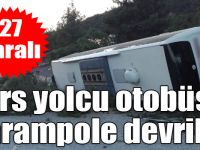 Kars yolcu otobüsü şarampole devrildi: 27 yaralı