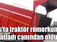 Kars'ta traktör römorkundan atladı canından oldu