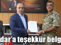 Tugay Komutanı İnan’dan DSİ Bölge Müdürü Dündar’a teşekkür belgesi