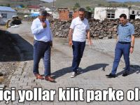 Kars'ta köy içi yollar kilit parke oluyor