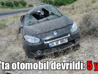 Kars'ta otomobil devrildi: 5 yaralı