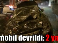 Kars'ta otomobil devrildi: 2 yaralı
