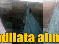 Akyaka’daki asma köprü tadilata alındı