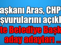 İl Başkanı Aras, CHP’nin başvurularını açıkladı