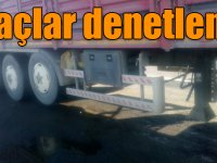 Kars'ta yük taşıyan araçlar denetlendi