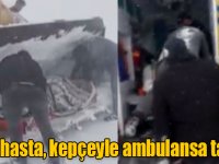 Kars’ta tipide mahsur kalan kadın hasta, kepçeyle ambulansa taşındı