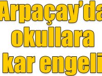 Arpaçay’da okullara kar engeli