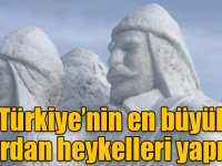 Türkiye’nin en büyük kardan heykelleri Sarıkamış Şehitleri için yapıldı