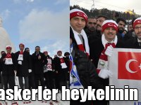 Sarıkamış’ta kardan şehit askerler heykelinin açılışı yapıldı