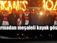 Sarıkamış Şehitleri anısına Jandarmadan meşaleli kayak gösterisi