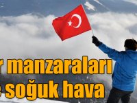 Sarıkamış’ta kar manzaraları ve soğuk hava