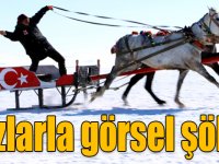 Çıldır Gölü’nde buzlarla görsel şölen
