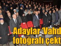 Kars belediye başkan adayları ‘Vahdet” fotoğrafı çektirdi