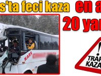 Kars'ta feci trafik kazası: 20 yaralı