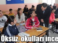 Kars Valisi Türker Öksüz, okullarda incelemelerde bulundu