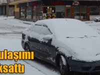 Baharda Kars'a yağan kar ulaşımı aksattı