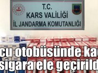 Kars'ta yolcu otobüsünde kaçak sigara ele geçirildi