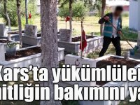 Kars’ta yükümlüler Şehitliğin bakımını yaptı