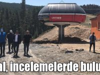 Kaymakam Koşal, yapımı devam eden yeni telesiyej hattında incelemelerde bulundu