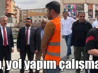 Ahmet Arslan, yol yapım çalışmasını inceledi