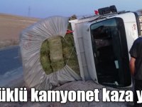 Ot yüklü kamyonet kaza yaptı