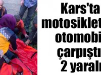 Kars'ta motosiklet ile otomobil çarpıştı: 2 yaralı