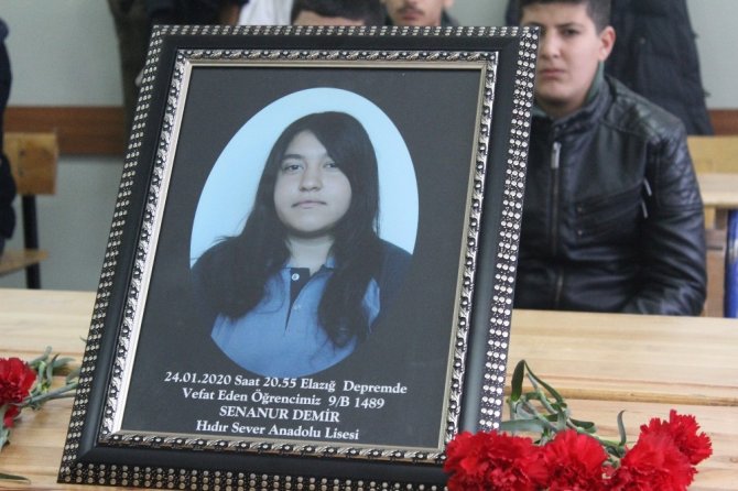 Depremde ölen Sena Nur’un masası boş kaldı