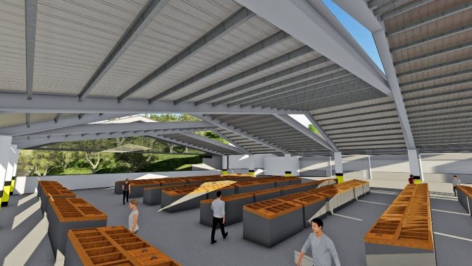 Mudanya’da kapalı pazar yeri proje çalışmaları tamamlandı