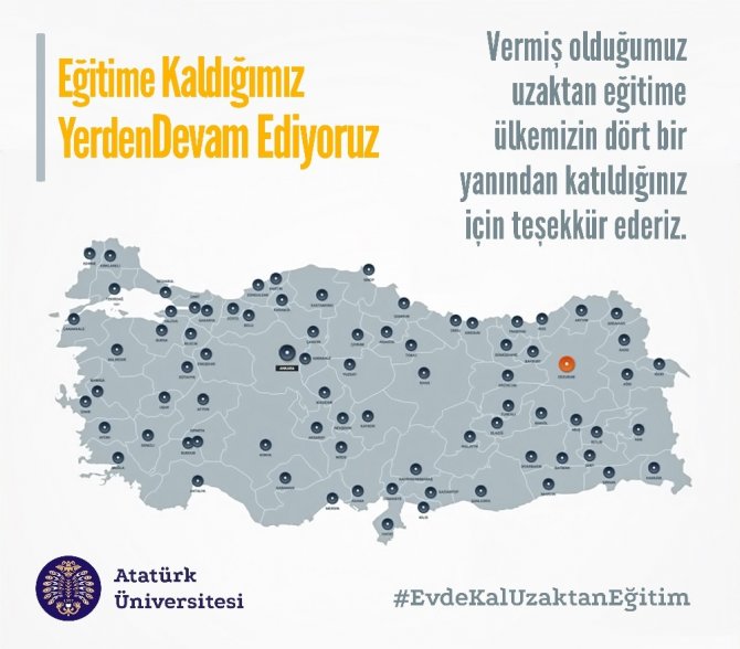 Atatürk Üniversitesi’nde uzaktan eğitim tüm hızıyla devam ediyor