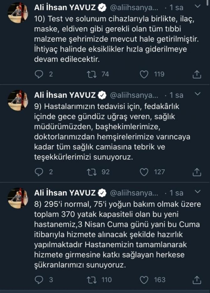 AK Parti Genel Başkan Yardımcısı Ali İhsan Yavuz, sosyal medya hesabı üzerinden duyurdu