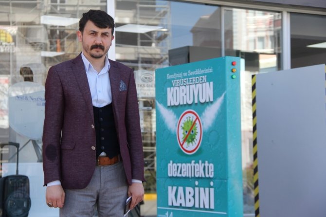 Korona virüse karşı yerli ve milli dezenfektan kabini