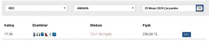250 TL’ye satılan Rize-Trabzon otobüs biletlerinin internet üzerinden satışı kaldırıldı ama...