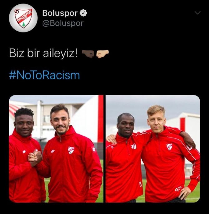 Boluspor, ırkçılığa “Hayır” dedi