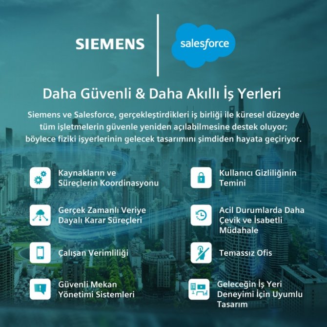 Siemens ve Salesforce, işyerlerinin güvenliği için iş birliği
