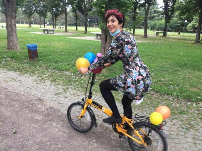 Bursa’da ’Süslü Kadınlar’ bisiklet turu ’Kovid-19’ tedbirleri altında gerçekleştirdi