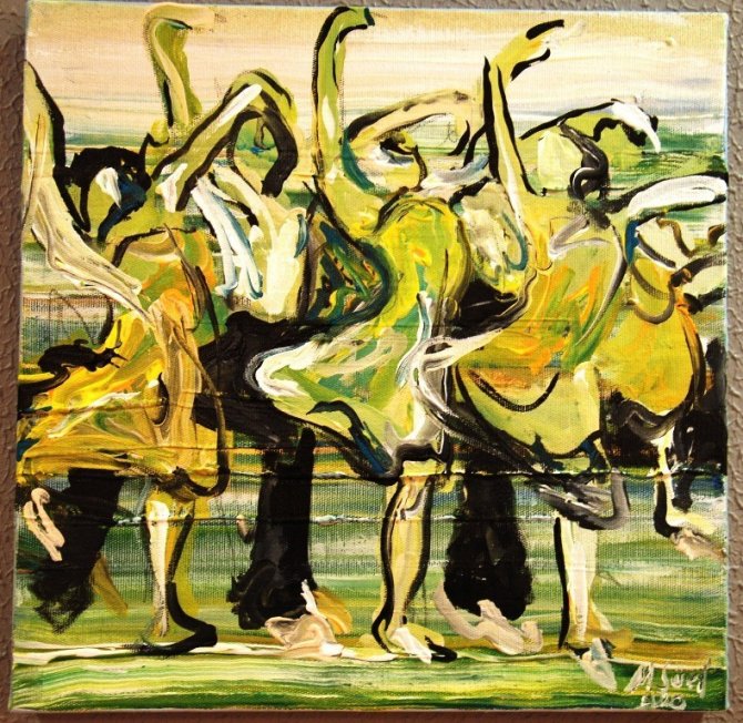 Ressam Müge Süel, “Dans” konulu kişisel resim sergisini açtı