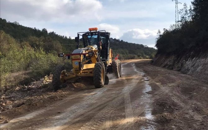 Kuşçaören Köyü yolu onarım çalışmaları devam